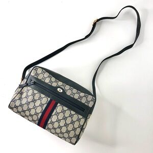 Gucci Ophidia GG Supreme Stripe Navy Crossbody Bag